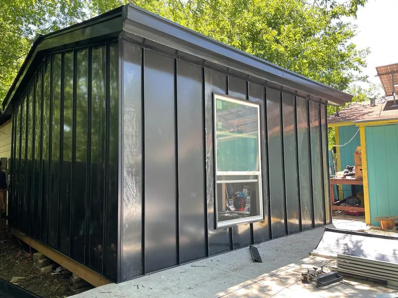 Black standing seam metal wall panels for Metal Roof Installation in Sun City